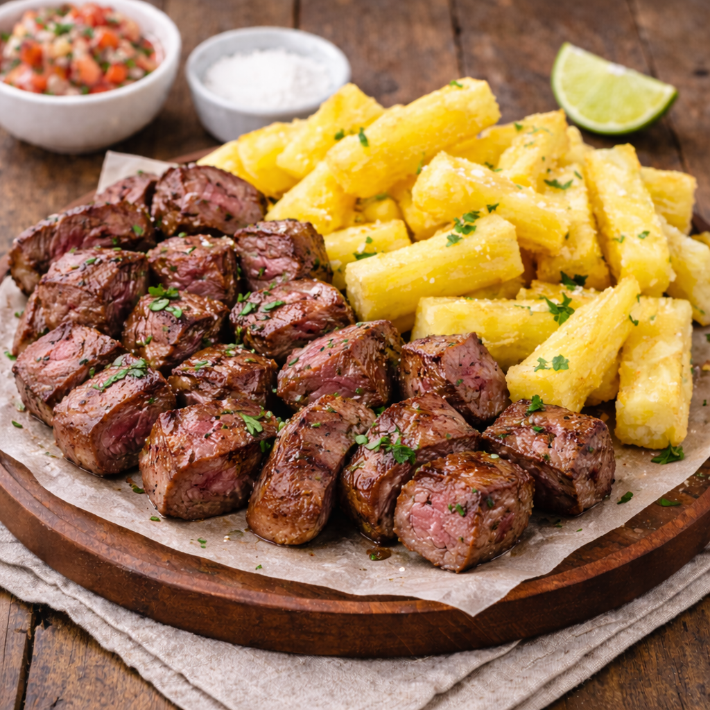 Alcatra com mandioca